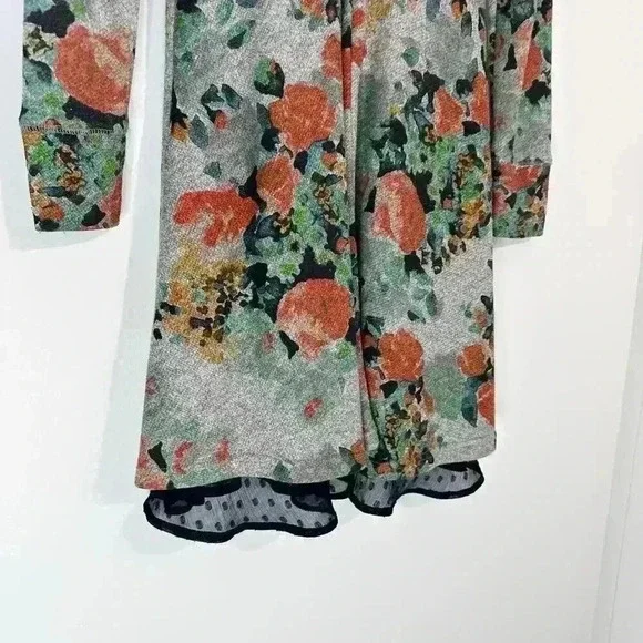 Anthropologie Saturday Sunday Floral Winter Dress Lace | Gray | SZ XS - Picture 7 of 8